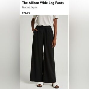 Marine Layer Allison Black Wide-Leg Pants
